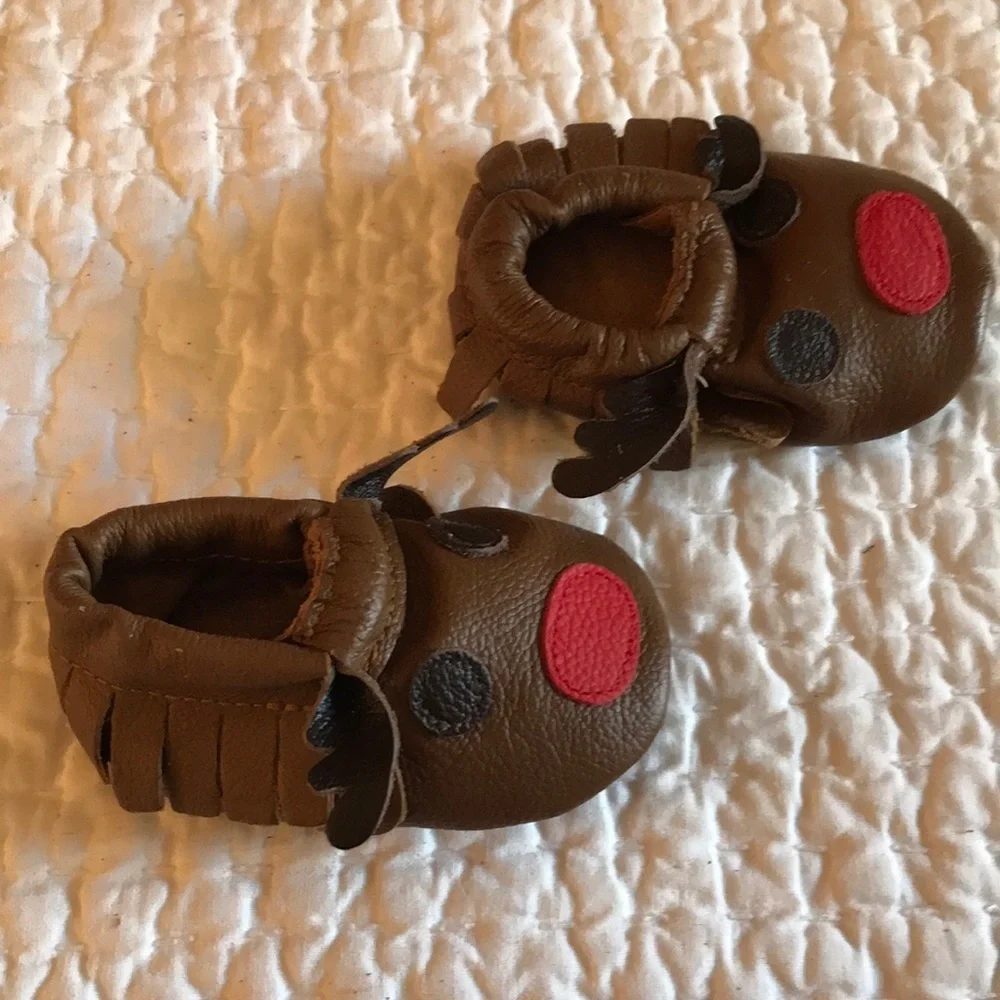 3/$20 NWT Baby Leather Fringe Moccasin Bootie